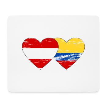 Austria Colombia Flag Heart Used - Mouse Pad (horizontal) - white - Front