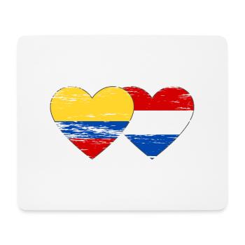 Colombia Holland Flag Heart Used - Mouse Pad (horizontal) - white - Front