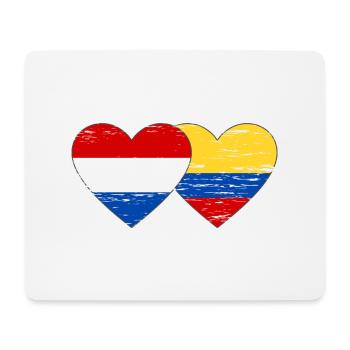 Colombia Holland Flag Heart Used - Mouse Pad (horizontal) - white - Front