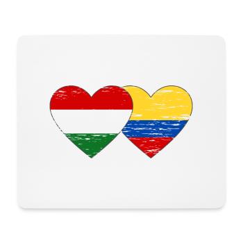 Hongrie Colombie drapeau coeur utilisé - Tapis de souris (format paysage) - blanc - Devant