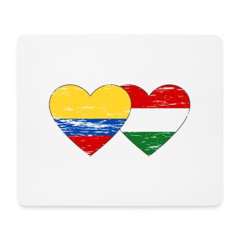 Kolumbien Ungarn Flagge Herz used - Mousepad (Querformat) - Weiß - Vorne