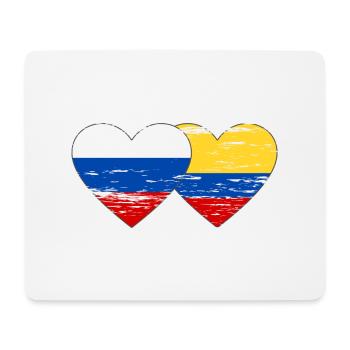 Russie Colombie drapeau coeur utilisé - Tapis de souris (format paysage) - blanc - Devant