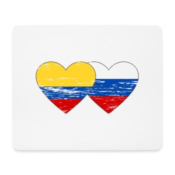 Colombie Russie drapeau coeur utilisé - Tapis de souris (format paysage) - blanc - Devant
