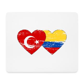Turquie Colombie Drapeau Coeur Utilisé - Tapis de souris (format paysage) - blanc - Devant