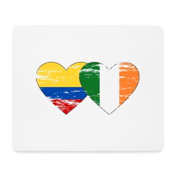 Colombie Irlande drapeau coeur utilisé - Tapis de souris (format paysage) - blanc - Devant