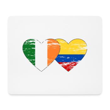 Ireland Colombia flag heart used - Mouse Pad (horizontal) - white - Front