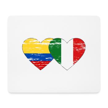Colombia Italy Flag Heart Used - Mouse Pad (horizontal) - white - Front