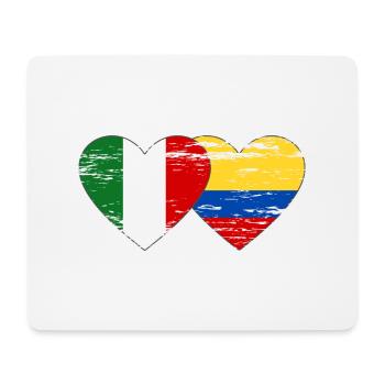 Italy Colombia Flag Heart Used - Mouse Pad (horizontal) - white - Front