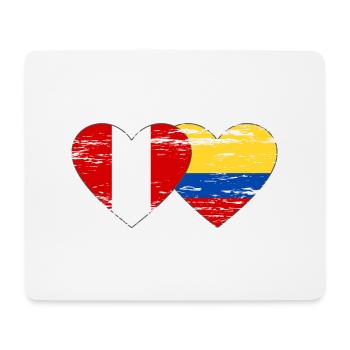 Peru Kolumbien Flagge Herz used - Mousepad (Querformat) - Weiß - Vorne
