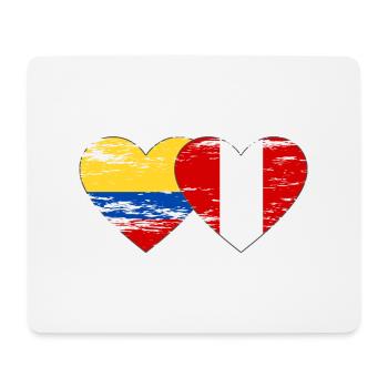 Kolumbien Peru Flagge Herz used - Mousepad (Querformat) - Weiß - Vorne