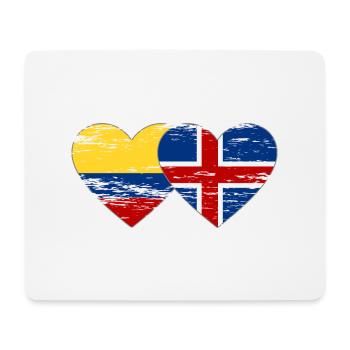Colombie Islande drapeau coeur utilisé - Tapis de souris (format paysage) - blanc - Devant