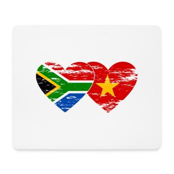 Südafrika Vietnam Flagge Herz used - Mousepad (Querformat) - Weiß - Vorne