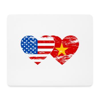 USA Vietnam Flagge Herz used - Mousepad (Querformat) - Weiß - Vorne
