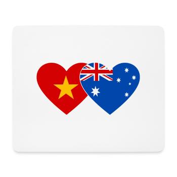 Vietnam Australie Drapeau Coeur - Tapis de souris (format paysage) - blanc - Devant