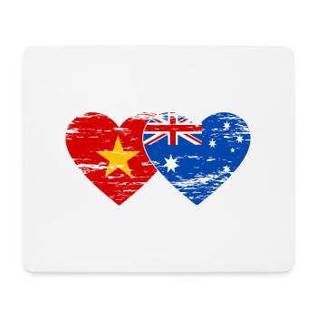Vietnam Australie Drapeau Coeur Utilisé - Tapis de souris (format paysage) - blanc - Devant