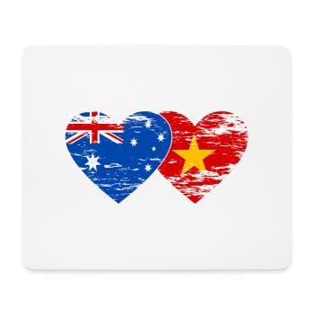 Australien Vietnam Flagge Herz used - Mousepad (Querformat) - Weiß - Vorne