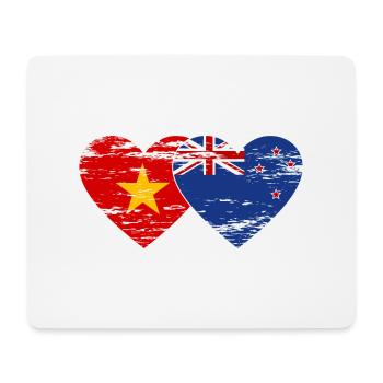 Vietnam Neuseeland Flagge Herz used - Mousepad (Querformat) - Weiß - Vorne