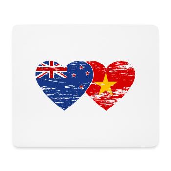 Nouvelle-Zélande Vietnam Drapeau Coeur Utilisé - Tapis de souris (format paysage) - blanc - Devant