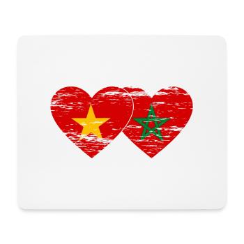 Vietnam Marokko Flagge Herz used - Mousepad (Querformat) - Weiß - Vorne