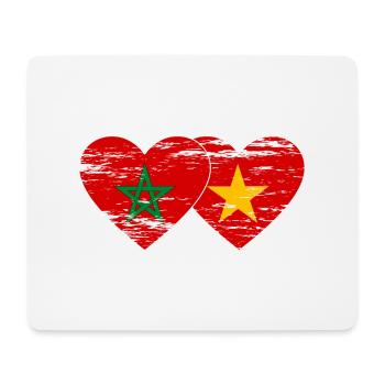 Marokko Vietnam Flagge Herz used - Mousepad (Querformat) - Weiß - Vorne