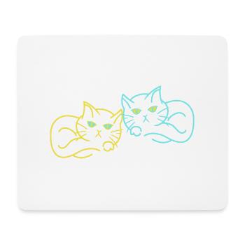 Retro Katzen müde 80er 90er Vintage Katze - Mousepad (Querformat) - Weiß - Vorne