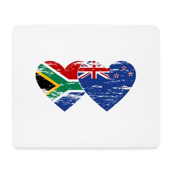 South Africa New Zealand Flag Heart Used - Mouse Pad (horizontal) - white - Front
