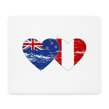 Nouvelle-Zélande Pérou drapeau coeur utilisé - Tapis de souris (format paysage) - blanc - Devant