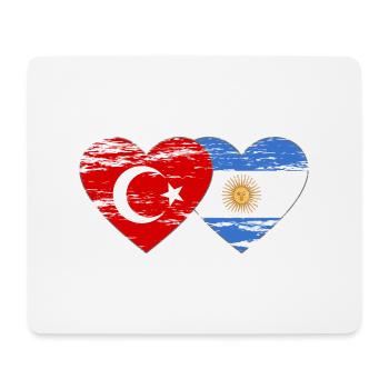 Turquie Argentine Drapeau Coeur Utilisé - Tapis de souris (format paysage) - blanc - Devant