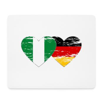 Nigeria Germany flag heart used - Mouse Pad (horizontal) - white - Front