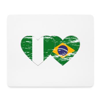 Nigeria Brésil Drapeau Coeur utilisé - Tapis de souris (format paysage) - blanc - Devant