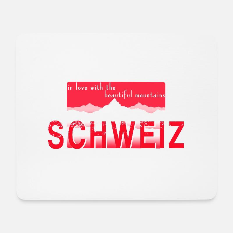 Schweiz Berge - Mousepad (Querformat) - Weiß