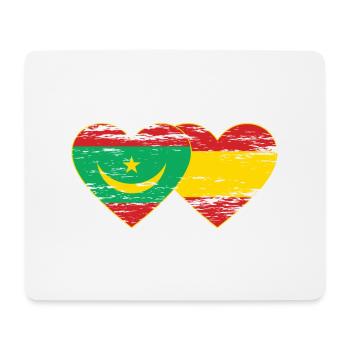 Mauritania Spain flag heart used - Mouse Pad (horizontal) - white - Front