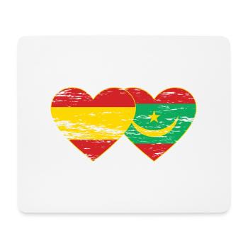Spain Mauritania Flag Heart used - Mouse Pad (horizontal) - white - Front