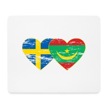 Sweden Mauritania Flag Heart Used - Mouse Pad (horizontal) - white - Front