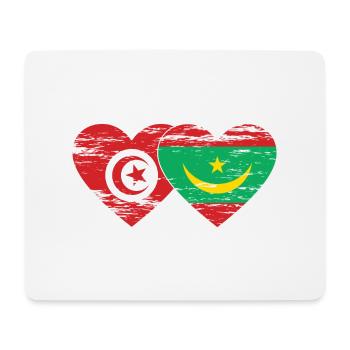 Tunisia Mauritania Flag Heart used - Mouse Pad (horizontal) - white - Front