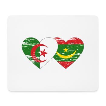 Algeria Mauritania Flag Heart used - Mouse Pad (horizontal) - white - Front