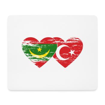 Mauritania Turkey Flag Heart Used - Mouse Pad (horizontal) - white - Front