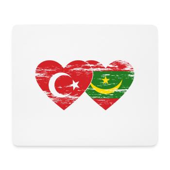 Turkey Mauritania Flag Heart used - Mouse Pad (horizontal) - white - Front