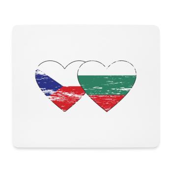 République tchèque bulgare drapeau coeur utilisé - Tapis de souris (format paysage) - blanc - Devant