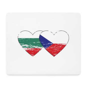 Bulgarien Tschechien Flagge Herz used - Mousepad (Querformat) - Weiß - Vorne