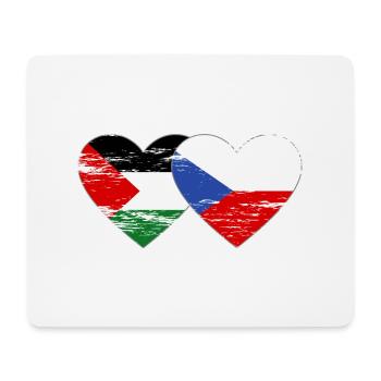Palestine, République tchèque, drapeau coeur utilisé - Tapis de souris (format paysage) - blanc - Devant