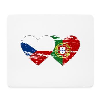 République tchèque Portugal drapeau coeur utilisé - Tapis de souris (format paysage) - blanc - Devant