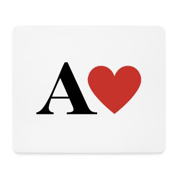 Roter Herz-Buchstabe - Mousepad (Querformat) - Weiß - Vorne