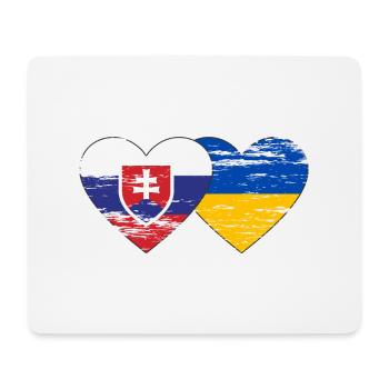 Slovakia Ukraine flag heart used - Mouse Pad (horizontal) - white - Front