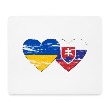 Ukraine Slowakei Flagge Herz used - Mousepad (Querformat) - Weiß - Vorne