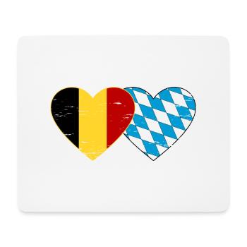Belgium Bavaria flag heart used - Mouse Pad (horizontal) - white - Front