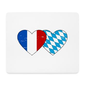 France Bavaria Flag Heart used - Mouse Pad (horizontal) - white - Front