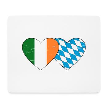 Ireland Bavaria Flag Heart used - Mouse Pad (horizontal) - white - Front