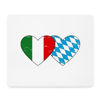 Italy Bavaria Flag Heart used - Mouse Pad (horizontal) - white - Front