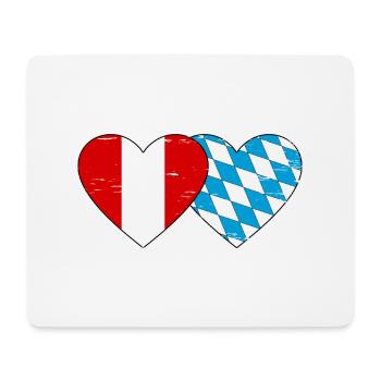 Peru Bavaria Flag Heart Used - Mouse Pad (horizontal) - white - Front